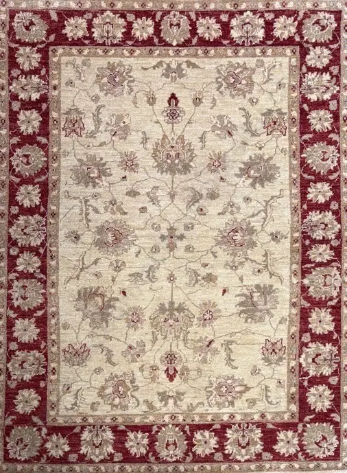 Afghanistan Chobi Rug - Red & Cream Tones, 222x170cm Image 1++
