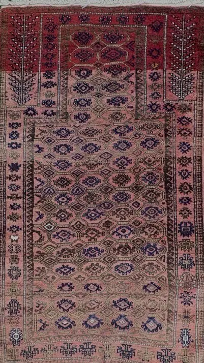 Persian Rug - Red and Black Tones (AF faded) 142x80cm Image 1++