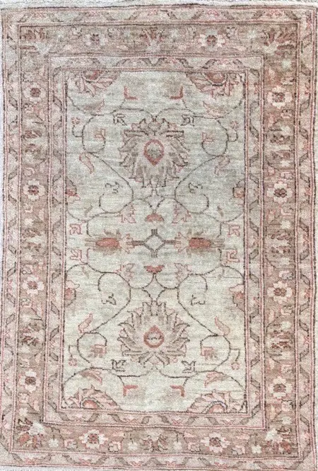 Wool Rug (2) - Cream, Blue and Apricot Tones, 151x105cm & Cream & Beige Tones, 127x86cm Image 1++