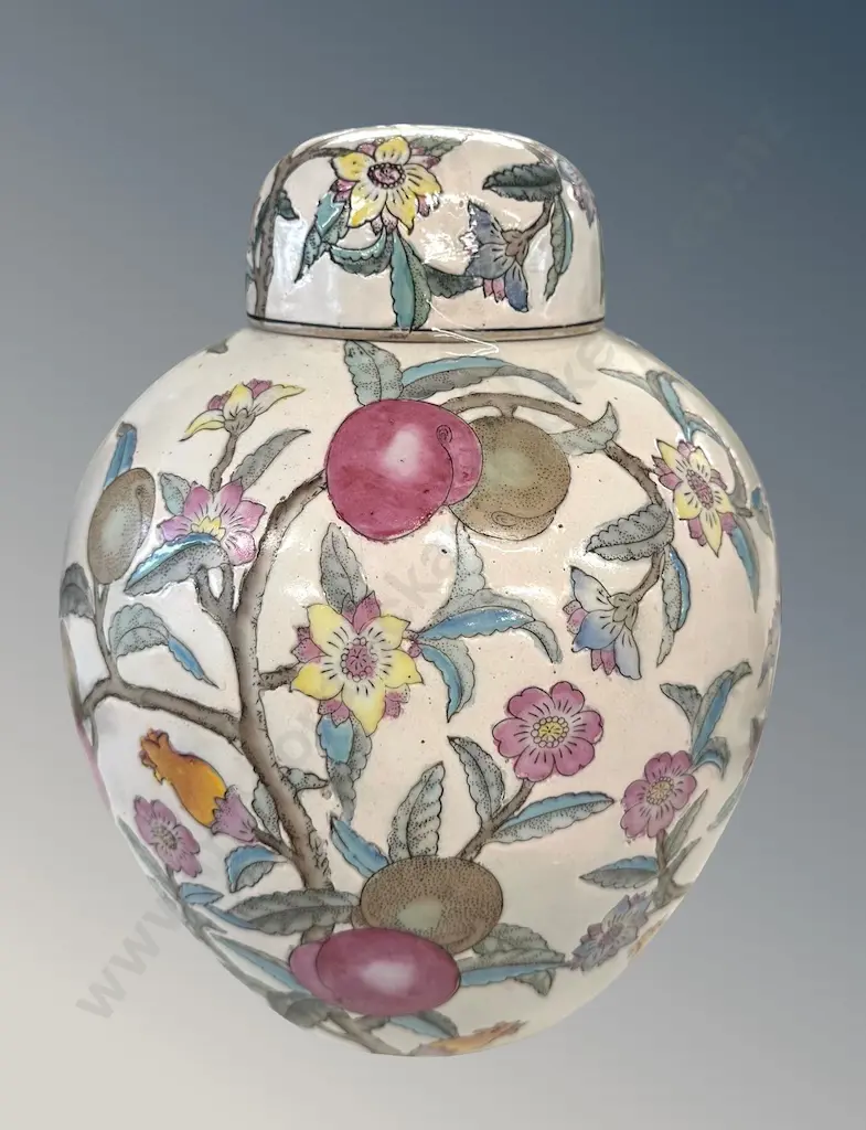 Chinese Ginger Jar with Plum Tree Pattern, H25cm Image 1++