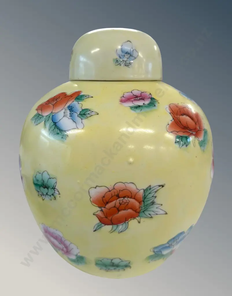 Famille Ginger Jar with Roses, H27xD22.5cm Image 1++
