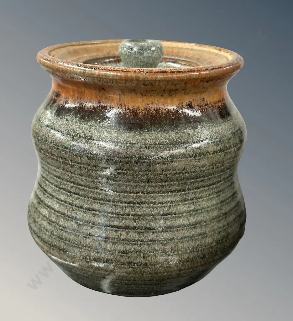 Fredrika Ernsten Lidded Pottery Container, H14cm Image 1++