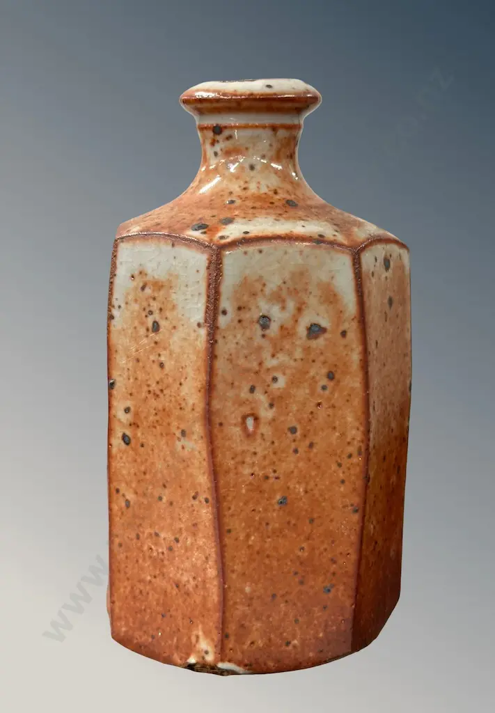 Campbell Hegan Octoganal Pottery Bottle, H14cm Image 1++