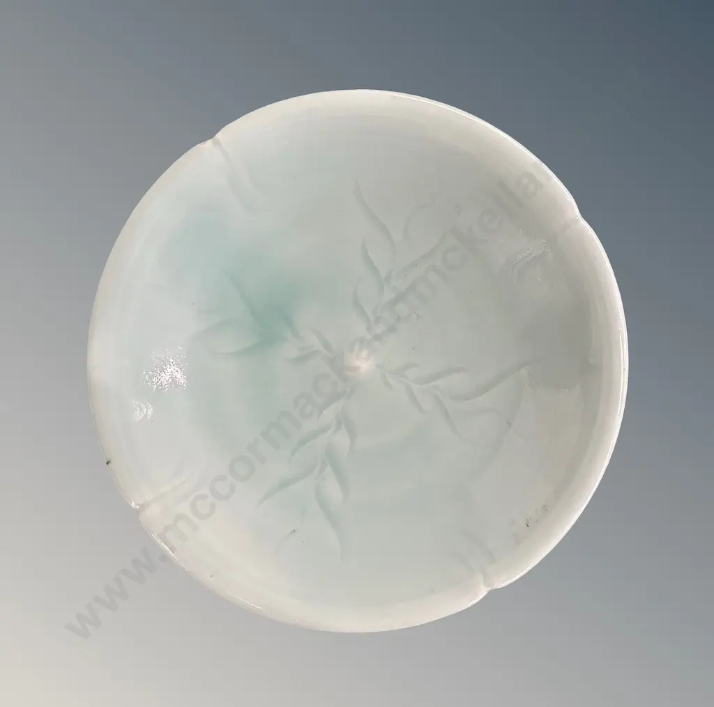 Greg Barron, NZ - Pottery Turquoise Dish, Dia24.5cm Image 1++