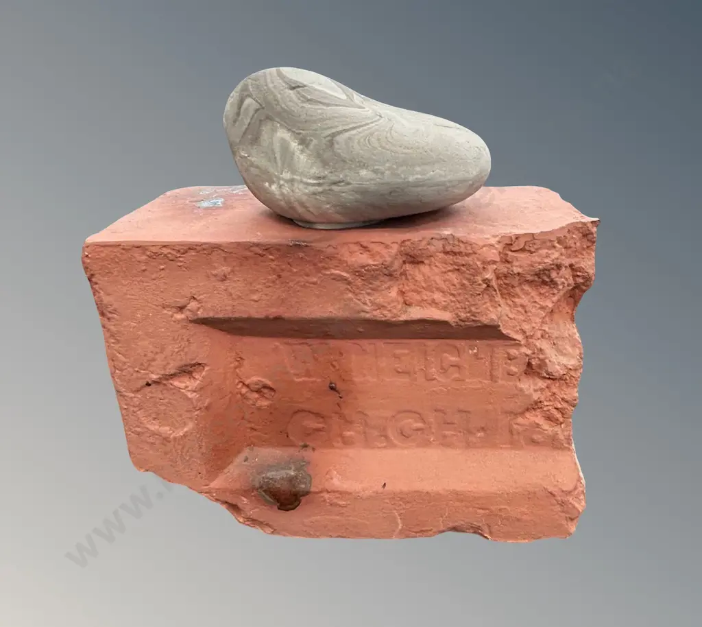 Peter Lange, NZ - Pottery 'Brick' Lidded Bottle, H14xW13cm Image 1++