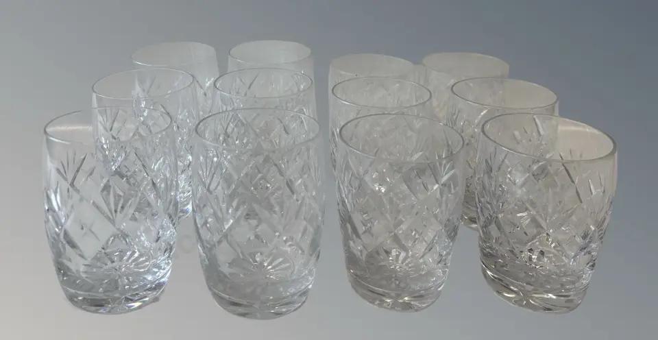 Twelve Webb Corbett Georgian Pattern Tumblers, (1AF) Image 1++