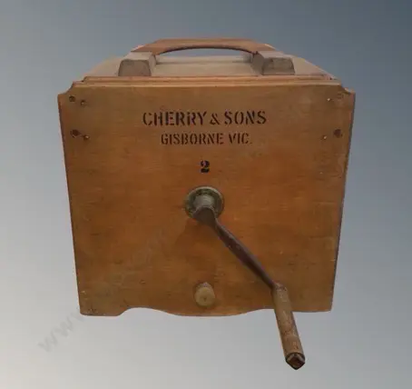 Cherry & Sons, Gisborne Vic Wooden Butter Churn H44xL42xD29cm Image 1++