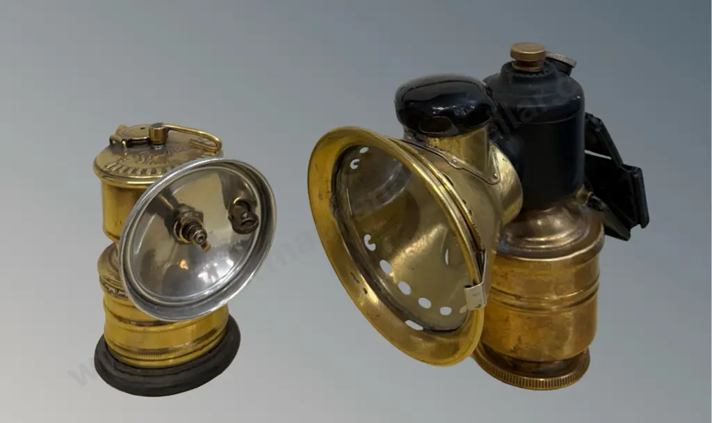 Brass Bicycle Lamp and Miners Head Lamp Image 1++