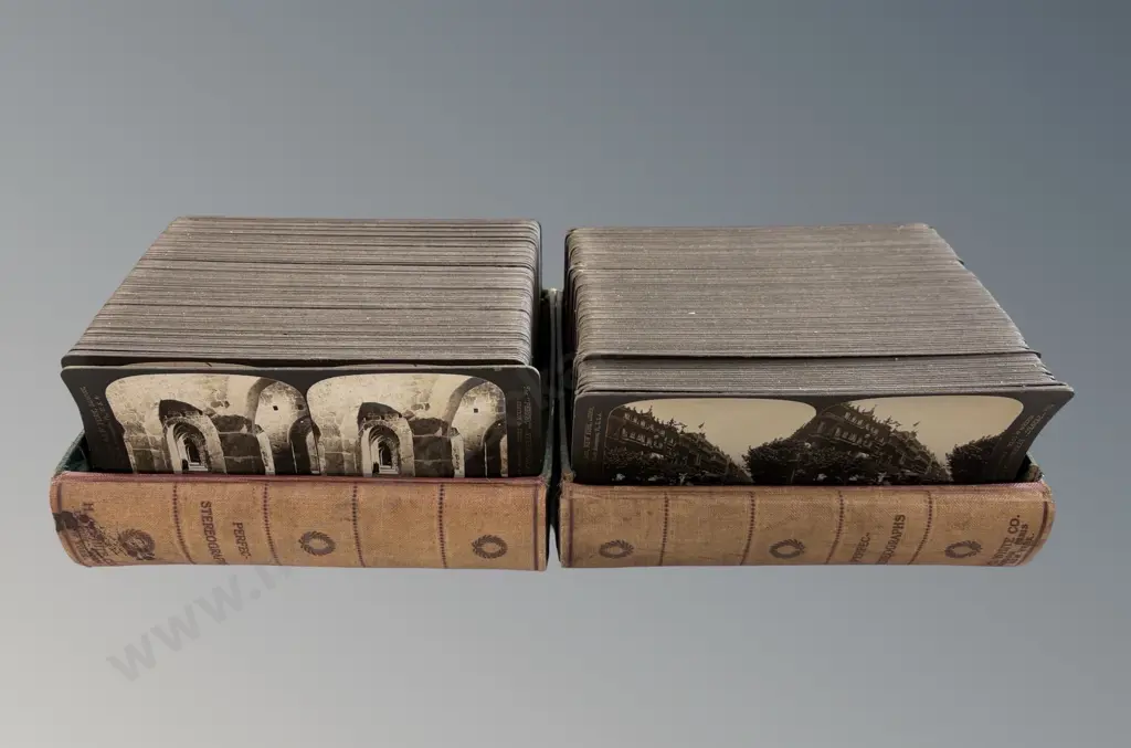 'Perfecscope' Sterescope and Large Collection of H.C White Co. Perfec-Stereographs Image 1++