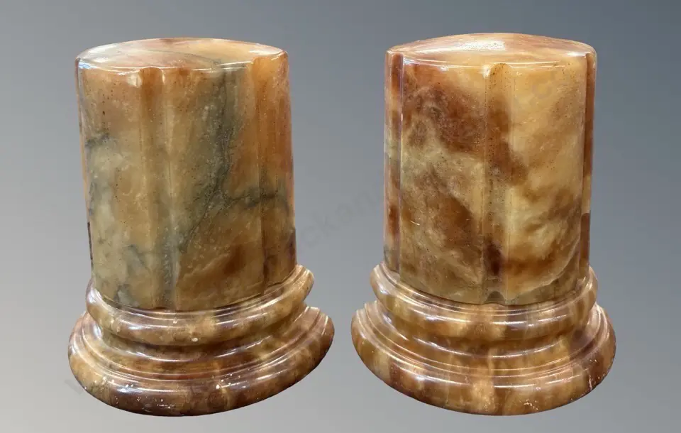 Pair of Marble Column Bookends, H13xW11xD5.5cm Image 1++