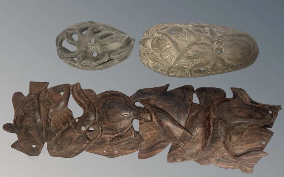 Three Octopus and Fish Wall Hangings Image 1++