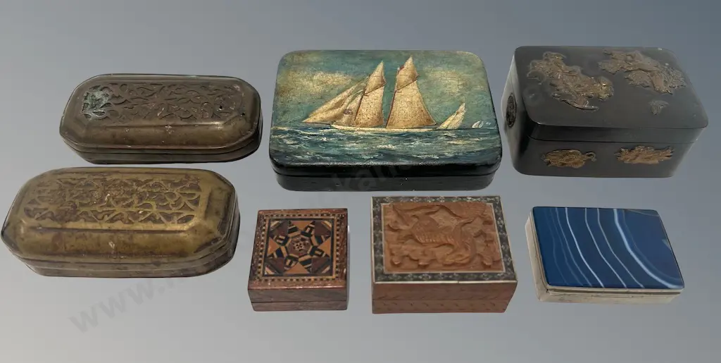 Assorted Metal Containers and Wooden Lidded Boxes Image 1++