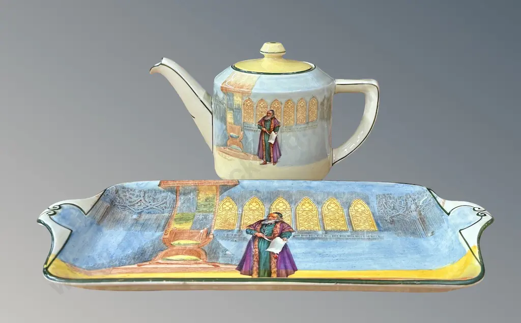 Royal Doulton Shylock Teapot and Sandwich Tray Image 1++