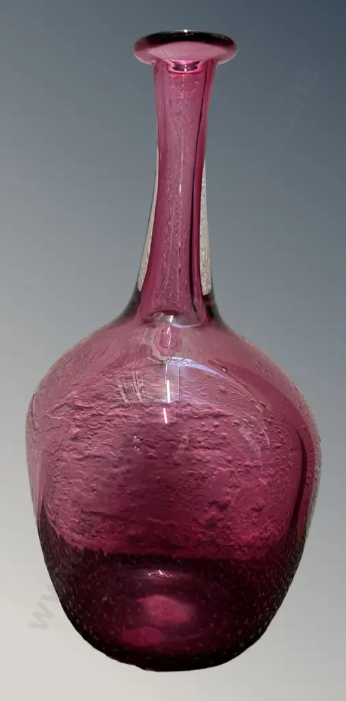 Cranberry Glass Hand Blown Vase, H19cm Image 1++