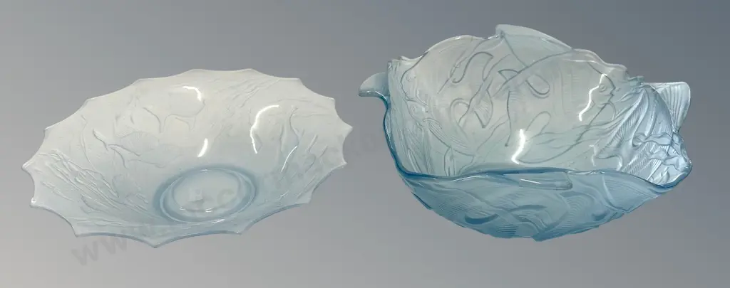 Two Glass Fish Bowls, Dia26cm Image 1++