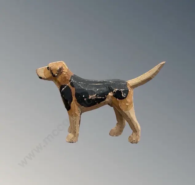 Small Wooden Painted Dog AF Image 1++