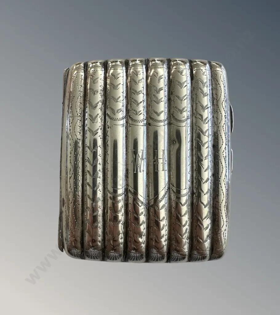 Silver Plate Cigarette Case, H8.5xW7cm Image 1++