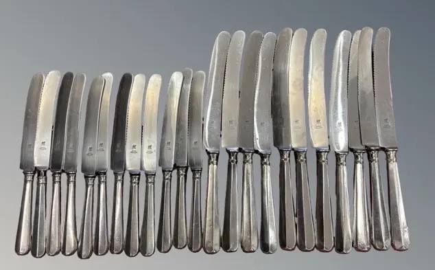 Nicht Rostend Silver Plated Serrated Knives - Qty 23 (2 sizes) Image 1++
