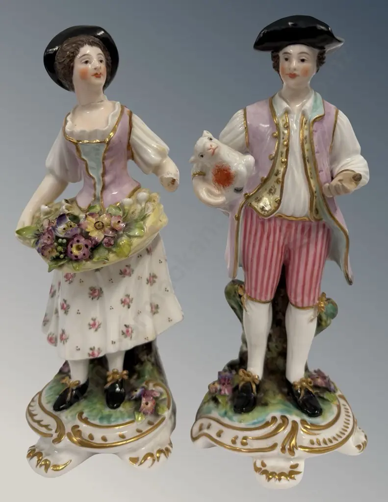 Pair of Georgian Derby Figurines, H17cm (AF)  Image 1++