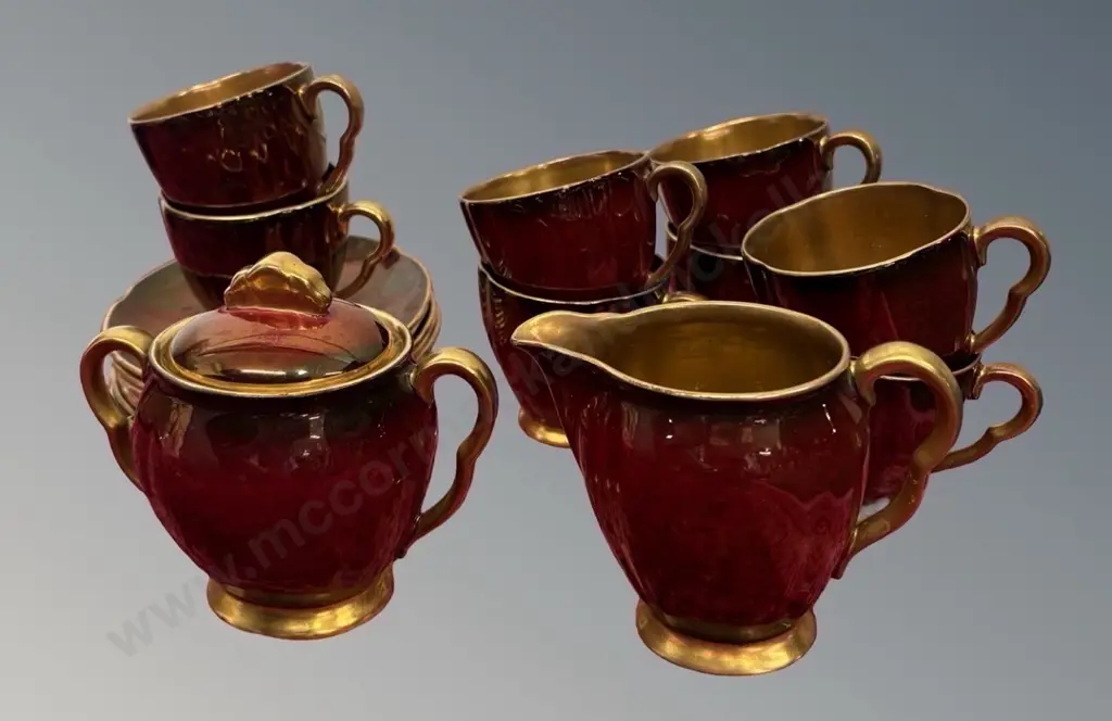 Carlton Ware -  'Rouge Royale' Tea Set, 18 pieces Image 1++