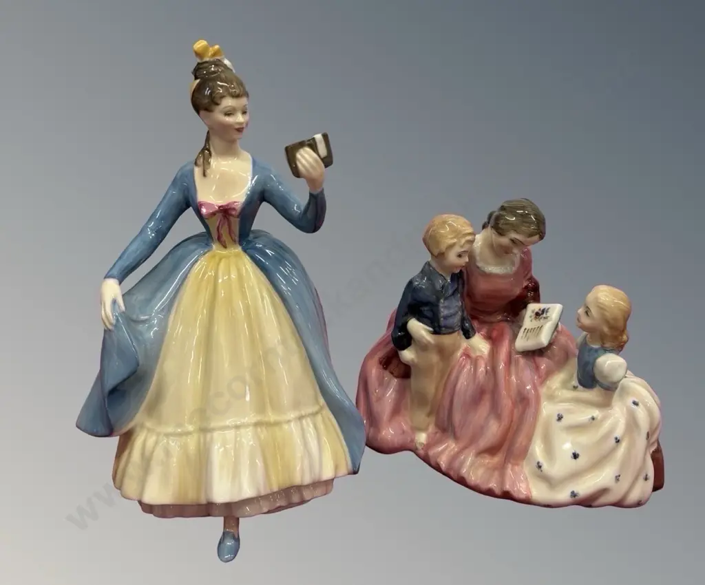 Royal Doulton Figures - Leading Lady, H21cm and The Bedtime Story, H13cm Image 1++