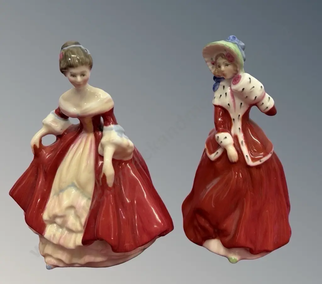 Royal Doulton Figures - Southern Belle and Christmas Morn, H10.5cm each Image 1++