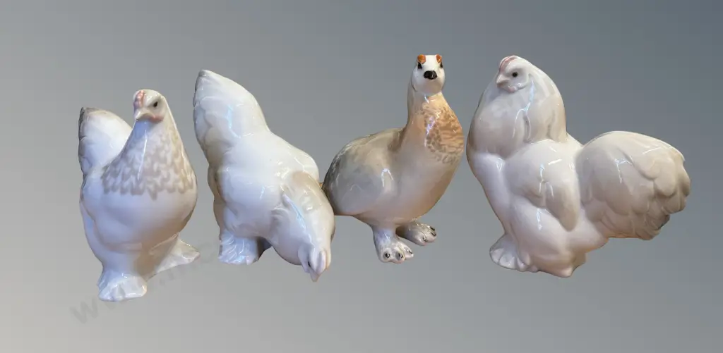 Lladro Hens (2), Russian Pheasant & 1 other, H12cm to H14cm Image 1++