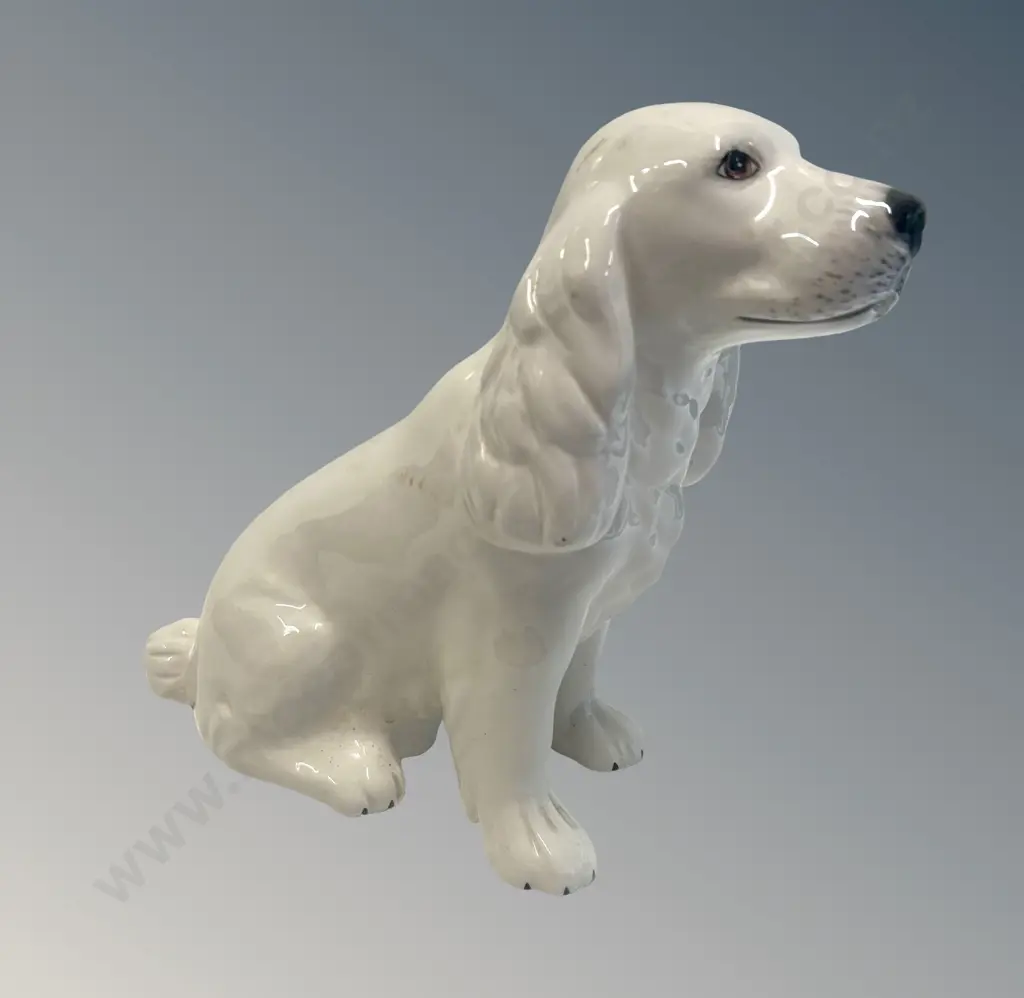 White Ceramic Spaniel, H25cm Image 1++