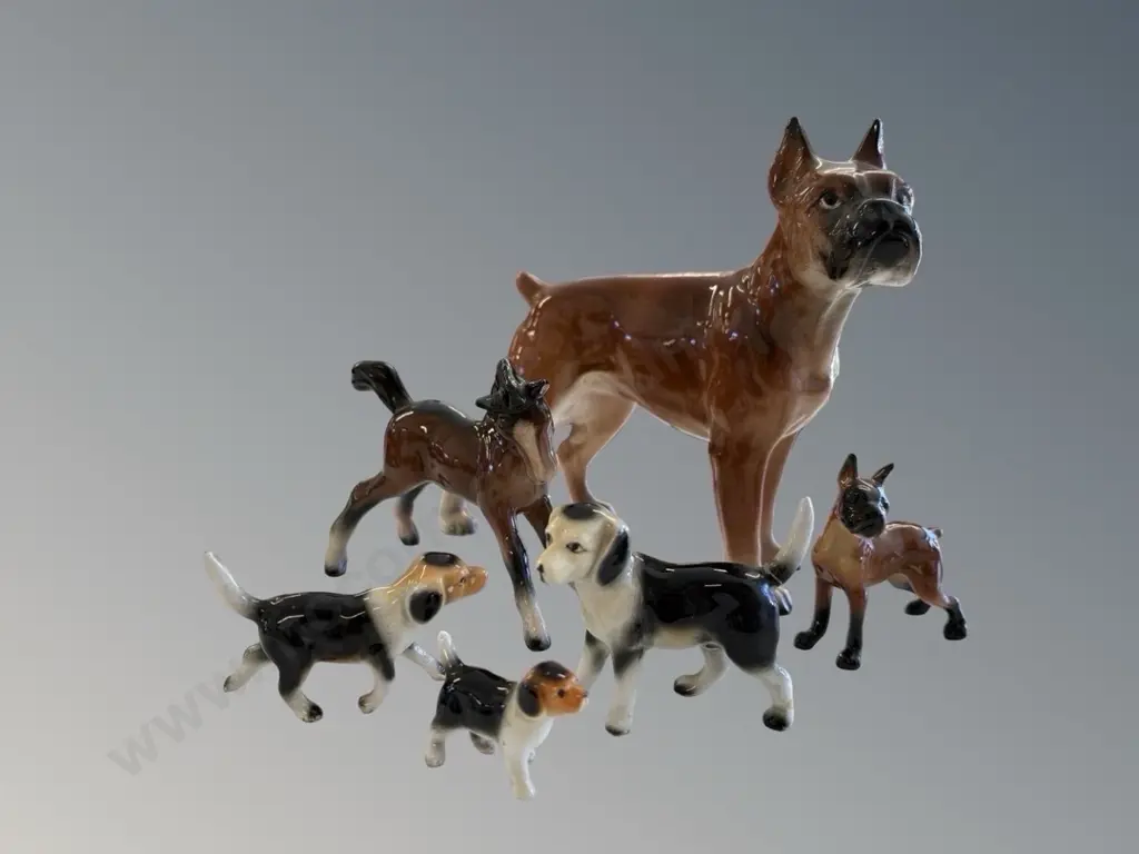 Collection of Bone China Dogs and Horse, one tail AF Image 1++