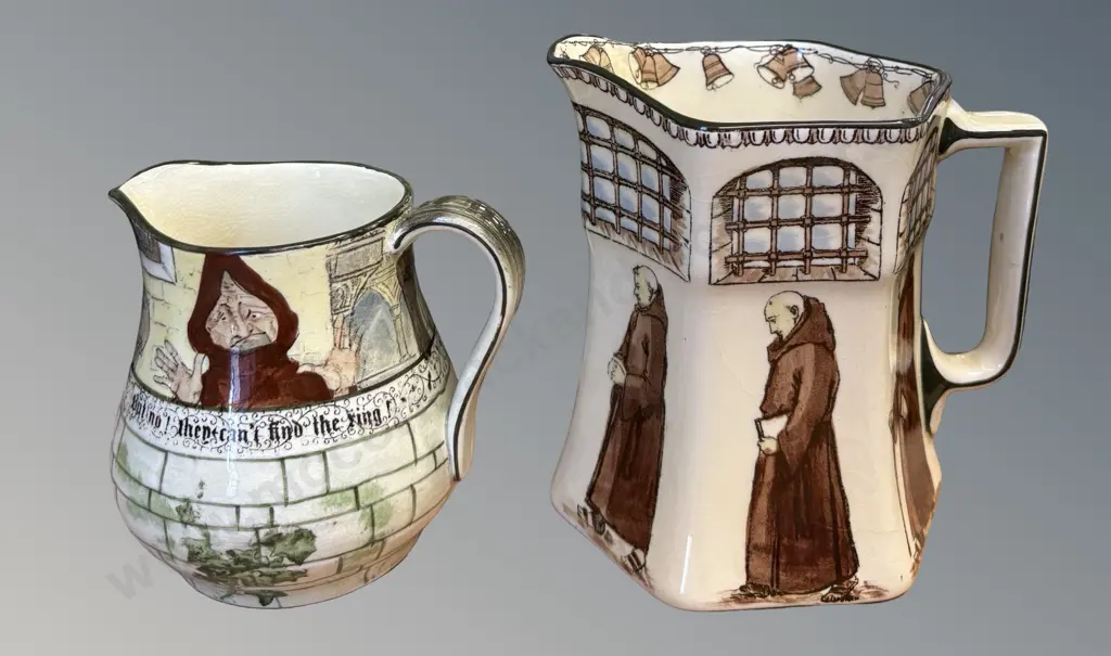 Two Royal Doulton Monk Jugs, H10&13.5cm Image 1++