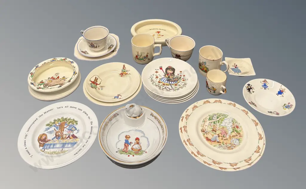 Children's Series Plates, Bowls and Cups - Chauvigny French Baby bowl, Crown Lynn Nursery Ware, Bunnykins Plates etc,  Image 1++