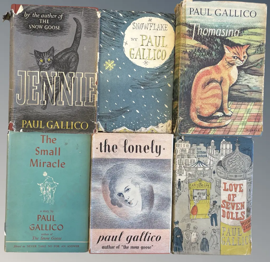 Paul Gallico Books - Snowflake, Jennie, Love of Seven Dolls, Thomasina, The Small Miracle & The Lonely  Image 1++