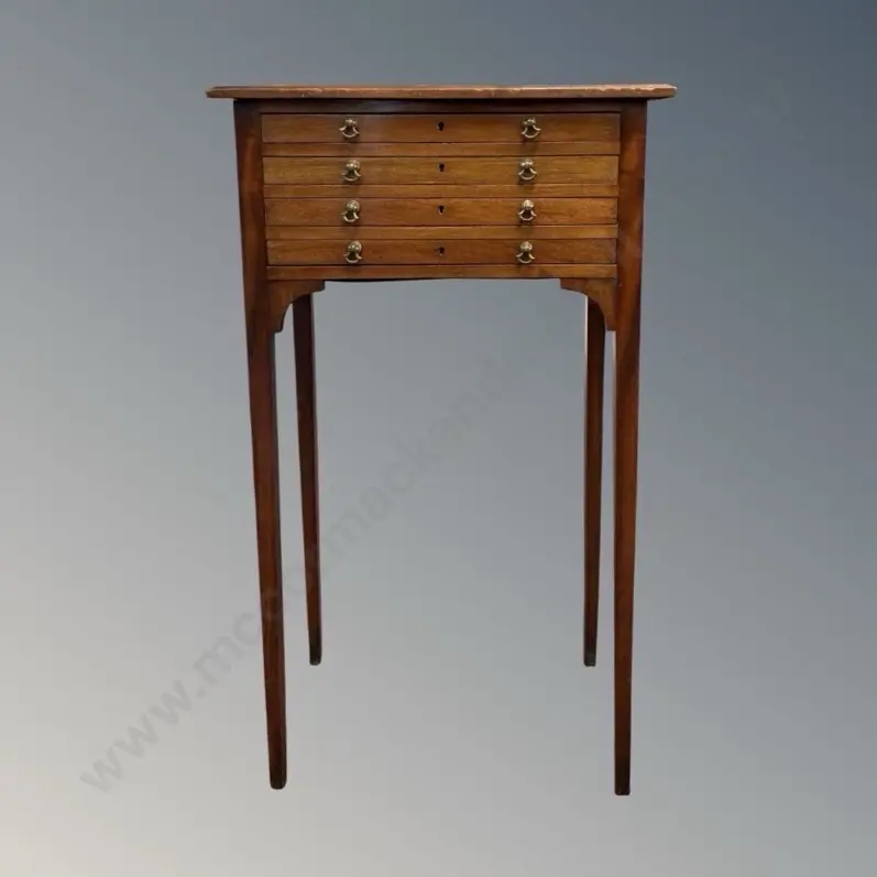 Mahogany 4 Drawer Collectors Cabinet with Brass Drawer Pulls, L40xH70D17cm Image 1++