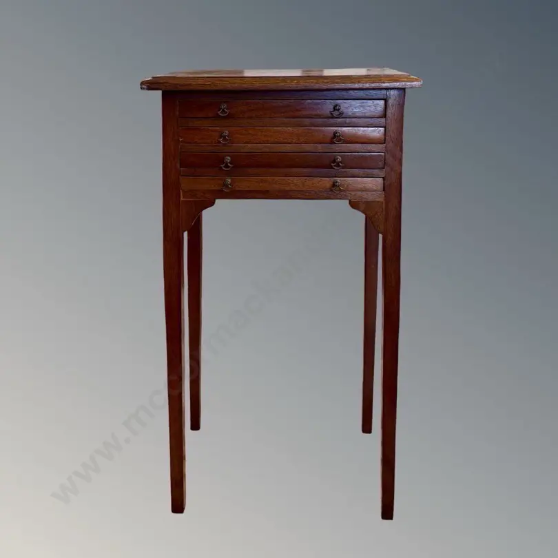 Mahogany 4 Drawer Collectors Cabinet with Metal Drawer Pulls, L38xH69xD27cm Image 1++