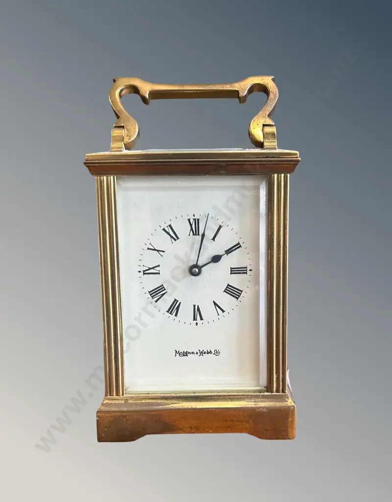 Mappin & Webb Brass Carriage Clock with Key, H11cm Image 1++