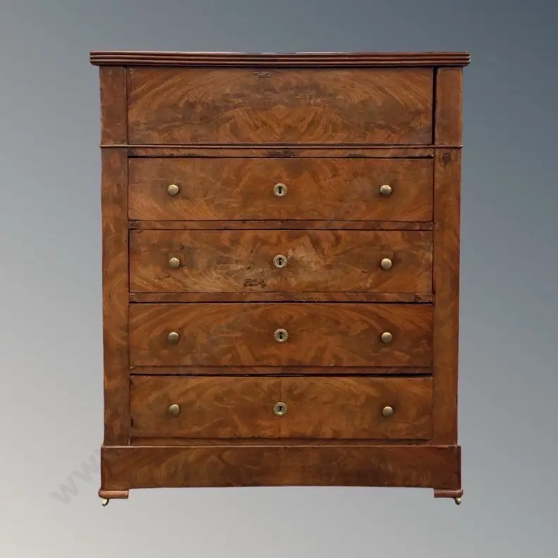 Flame Mahogany Washstand with Four Drawers and Marble Interior AF, H91xL73xD43.5cm Image 1++