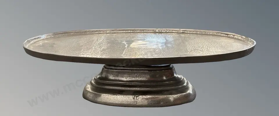 Large Silver Metal Footed Tray H20xL73.5xD41cm Image 1++