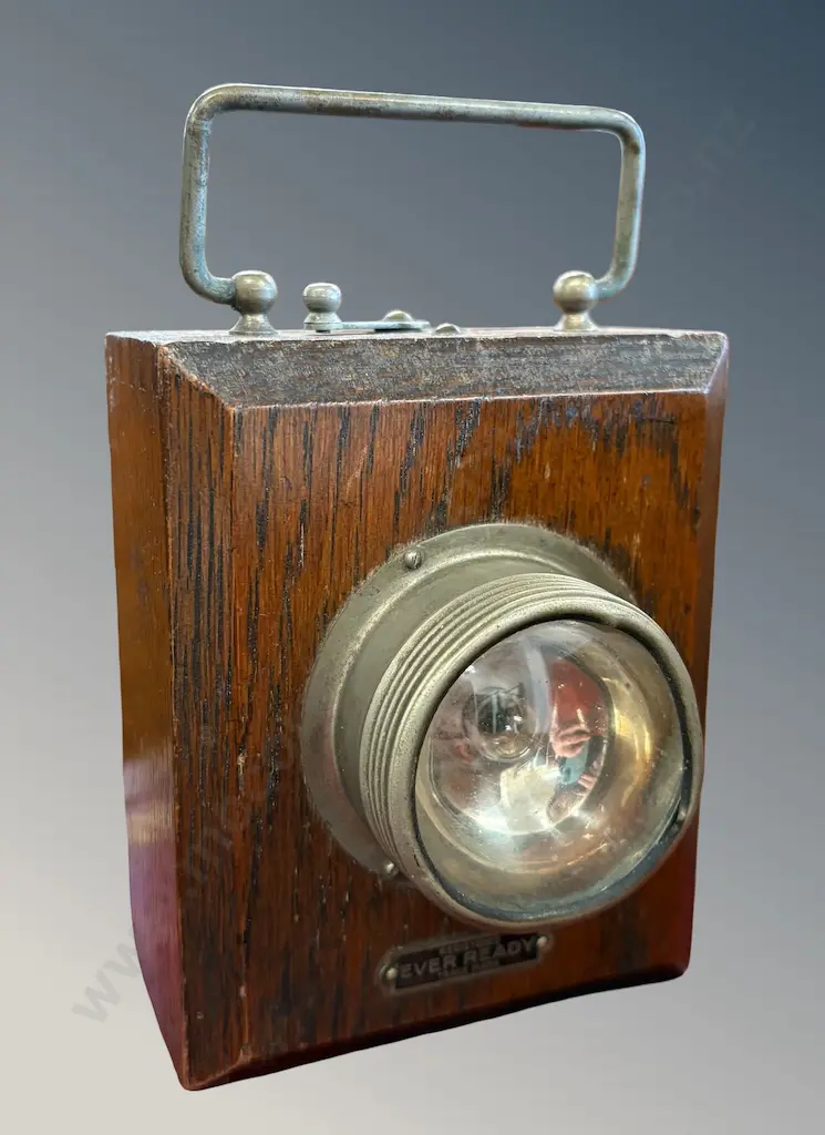 Oak Cased Eveready Lantern Image 1++