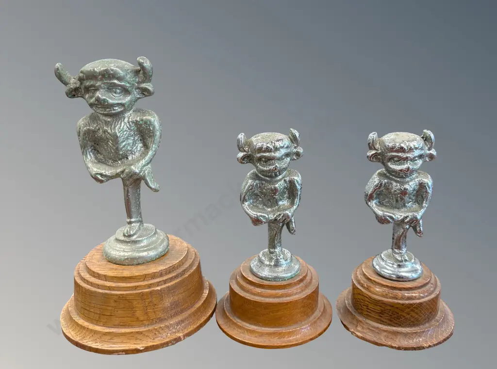 Three Lincoln Imp Car Mascots H11-15cm Image 1++
