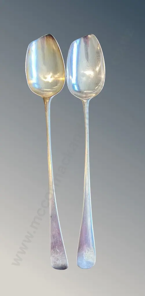 Pair of Large Sterling Silver Serving Spoons, TW174gms Image 1++