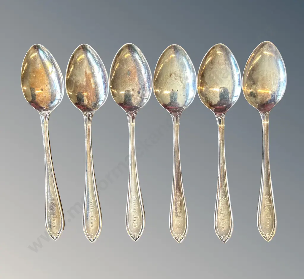 Cased Set of 6 Sterling Silver Teaspoons, TW83gms Image 1++