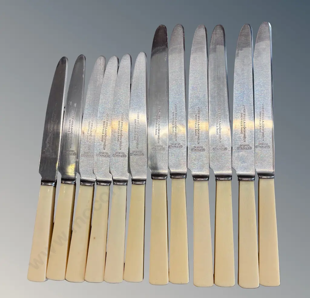 John Bull, Sheffield Bone Handled Large Knives (6) and Small Knives (6) Image 1++