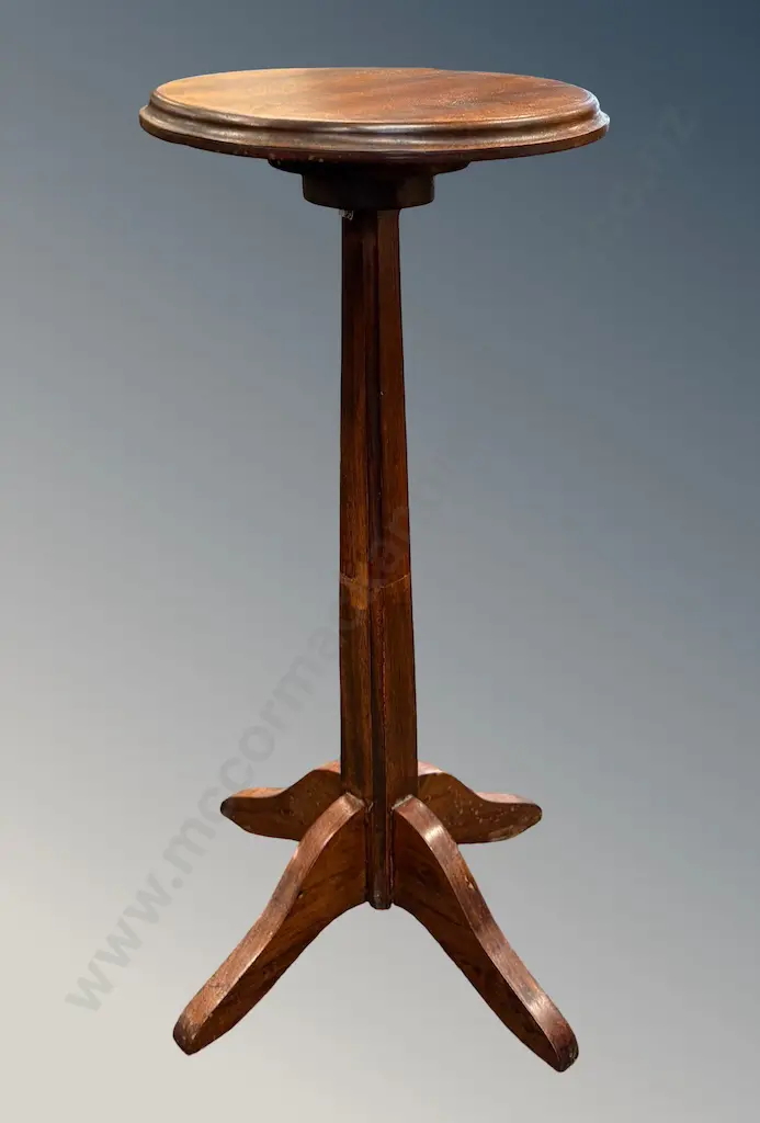 Small Mahogany Wine Table on Four Point Pedestal Base, D28xH58cm Image 1++