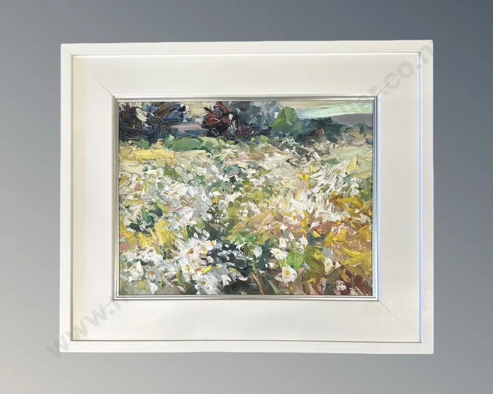 John Badcock - Lilies, oil on board, 360x470mm Image 1++