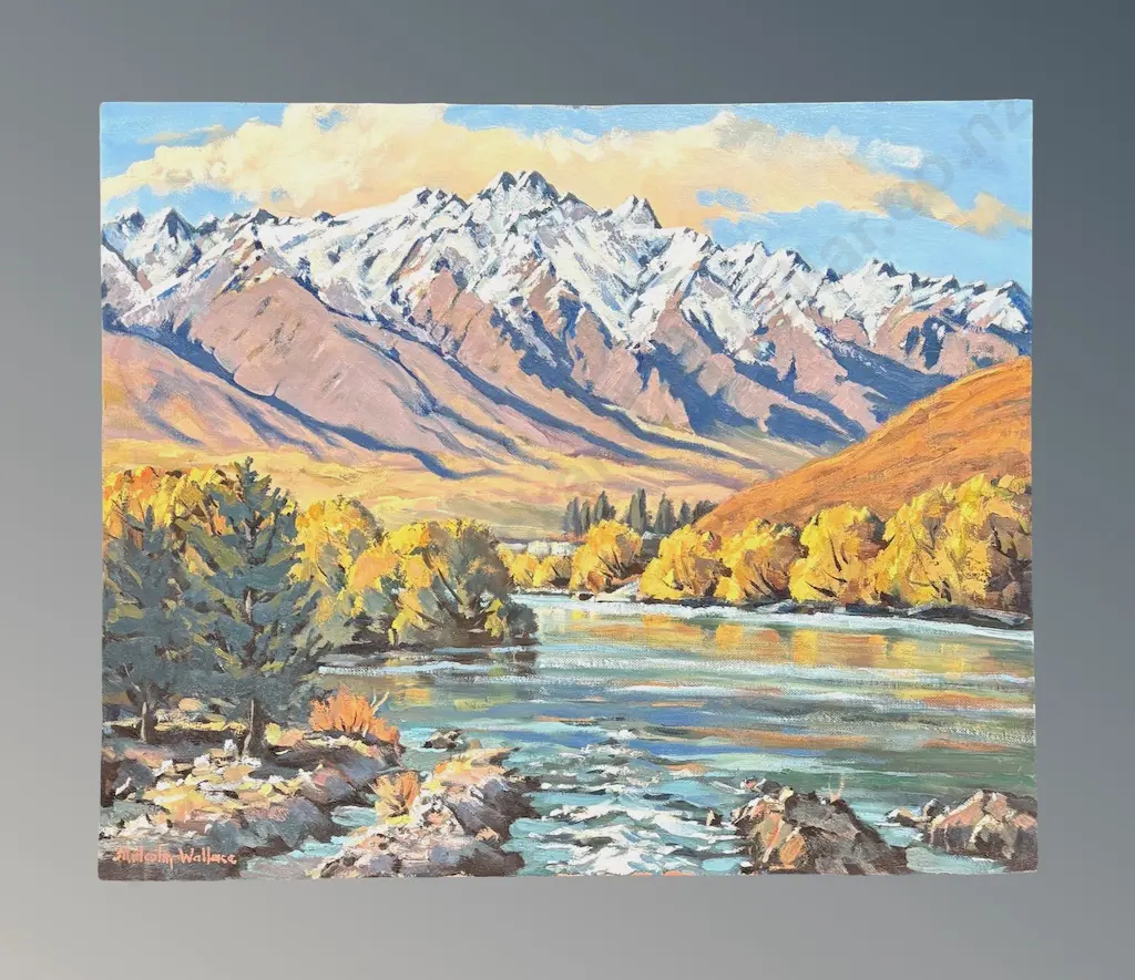 Malcolm Wallace - The Remarkables from Kawarau Dam Queenstown, oil on board, 500x600mm Image 1++