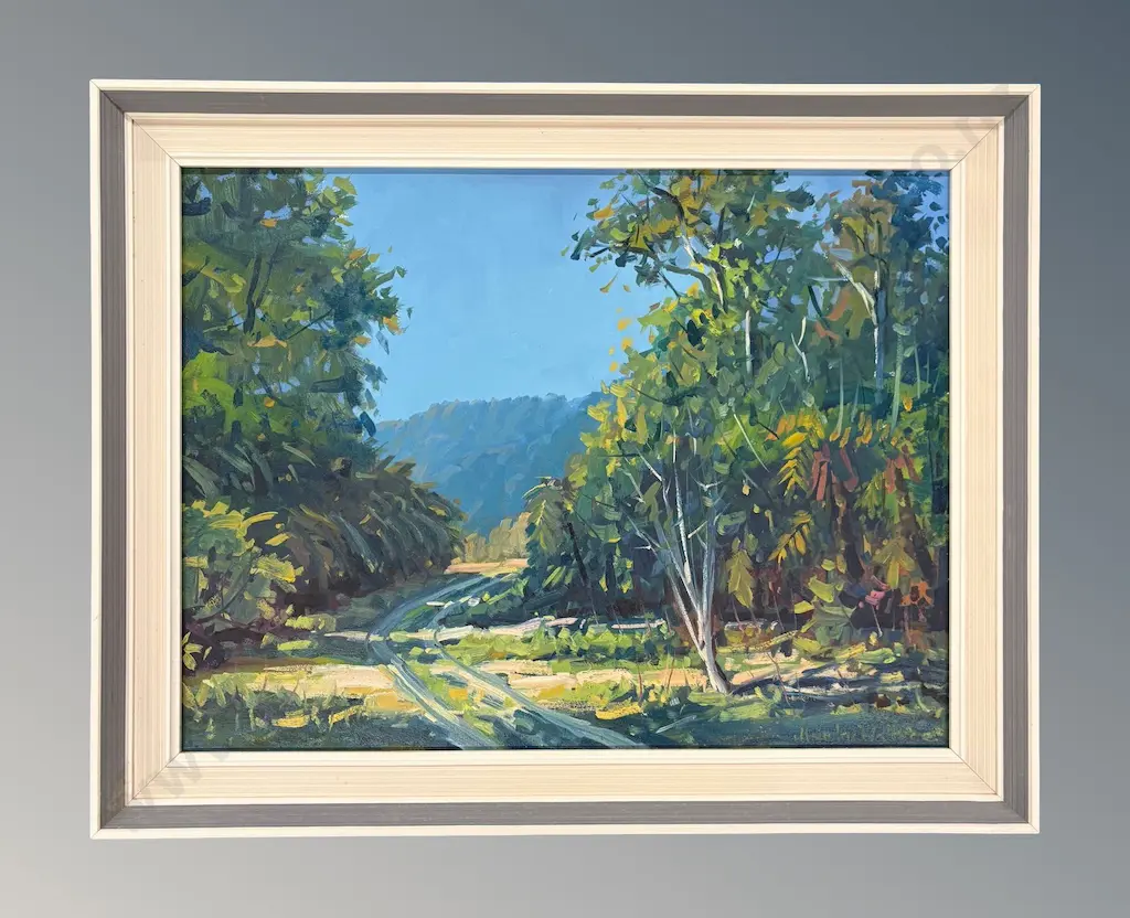 Malcolm Wallace - Road through the Bush, oil on board, unframed 400x520mm Image 1++