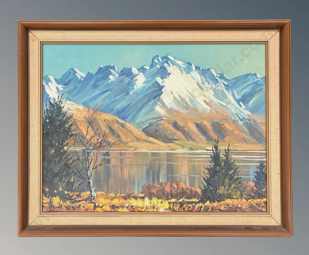 Malcolm Wallace - Buchanan Range Lake Wanaka, oil on board, 390x520mm Image 1++