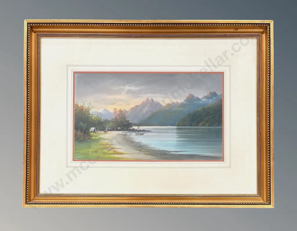 JD Perrett - Franklin Mountains, Lake Te Anau, pastel on paper, 330x570 Image 1++