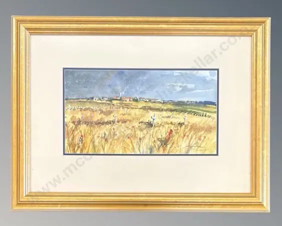 W F Moore - French Village on the Battlefields, France, watercolour on paper, 210x385mm Image 1++