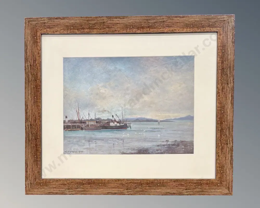 W. Menzies Gibb - Nelson Harbour, oil on paper, 285x385mm Image 1++